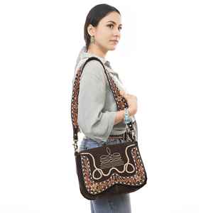 Qualité supérieure en cuir véritable bohème gland Western botte cousu sac à bandoulière haute qualité femmes sacs à main décontractés prix de gros - Product Image 3