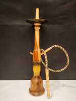 Chicha de luxe en bois sculpté, style batte de baseball laquée, avec tige décorée en laiton Farida, mini chicha égyptienne personnalisable