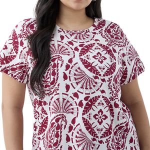 Camiseta Blanca de Corte Regular para Mujer, Camiseta Casual con Cuello Redondo y Estampado Floral para Mujer, Camiseta Personalizada de Primera Calidad - Product Image 3