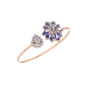 Bracelet élégant en argent sterling 925 avec motif floral VVS Moissanite bijoux en pierres précieuses plaqué rhodium maillon de chaîne à la mode pour femmes - Product Image 3