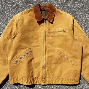 Custom Manufacturer <b>Men's</b> Vintage Winter Canvas Denim <b>Jackets</b> High Quality Oversized Zipper Stand Collar Front Thick OEM Service - Product Image 1
