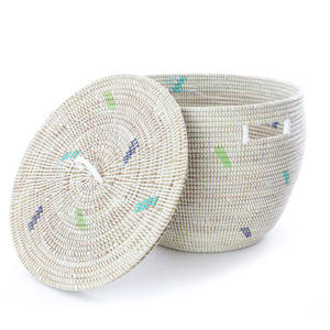 Contenedores de almacenamiento de fibra de caña marina para el hogar, venta al por mayor, con asa recortada - Product Image 3