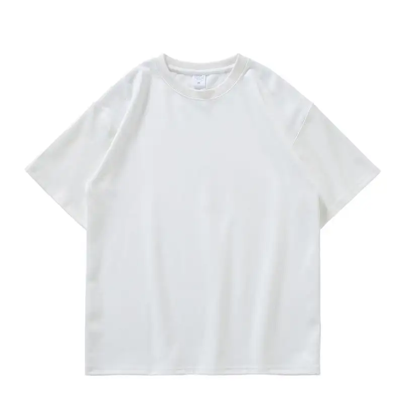 Индивидуальный принт с логотипом, оптовая продажа, чистый белый 500 г, стандартная Тяжелая футболка, хлопковая толстая нить с коротким рукавом