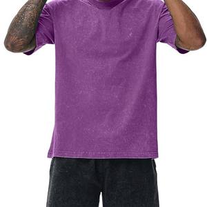 เสื้อยืดถักแบบปรับแต่งได้ 100% ผ้าฝ้าย/โพลีเอสเตอร์ สำหรับผู้ชาย คุณภาพสูง แขนสั้น ลายเรียบ ทรงโอเวอร์ไซส์ สไตล์วินเทจ ผ่านการซัก - Product Image 3