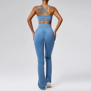 Nuevo conjunto de Yoga para gimnasio con estilo de alta calidad, chándal de entrenamiento de diseño informal personalizado, conjunto de 2 piezas transpirable Premium para mujer - Product Image 6