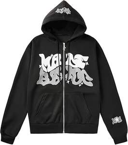 Sudadera con Capucha de Moda Otoño Invierno, Bolsillo Grande, 380g, Gruesa, Holgada, con Capucha, Estampado, para Todo Tipo de Temperamento - Product Image 3