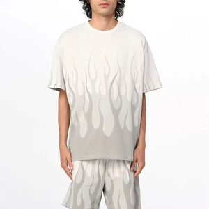 Conjunto de Camiseta y Pantalones Cortos para Hombre, con Tela Elástica Ligera 100% Poliéster, Logotipo Personalizado, para Fitness, Actividades al Aire Libre y Viajes - Product Image 3