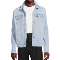 Veste en jean pour homme, prix bas, haute qualité, logo personnalisé imprimé, grandes tailles, veste en jean personnalisée pour homme