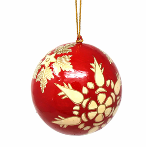 Luxurious papier mache <b>wall</b> decor with gold leaf patterns and metallic holiday icons for a rich, opulent look - Product Image 6