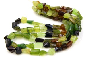 ลูกปัดหินอัญมณีธรรมชาติลูกปัดโกเมนสีเขียว12X10MM 9X9MM 18นิ้ว - Product Image 4