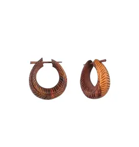 最佳款式独家设计天然木制耳环时尚饰品低价新设计印度制造耳环