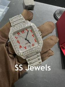 Luxury Hip Hop Iced <b>Chronograph</b> Watch 41 MM Customized Moissanite High Quality VVS Moissanite Stainless Steel Band Price - Product Image 6