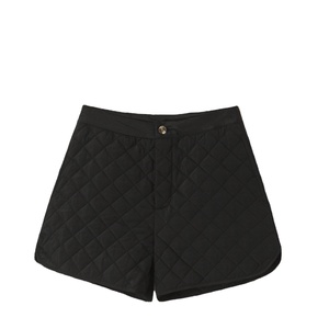 Shorts décontractés noirs respirants à taille mi-haute avec fermeture éclair, design simple, pour femmes - Vêtements de mode en gros - Product Image 3
