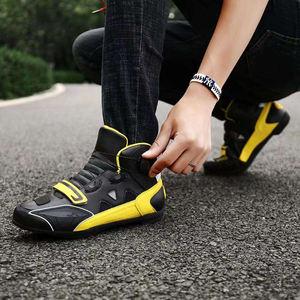 Chaussures de moto en cuir respirantes unisexes personnalisées, chaussures de vélo de route à fermeture automatique, chaussures de vélo de montagne, logo personnalisé - Product Image 3
