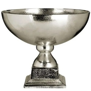 High Quality Nickel Plated Pedestal Base New Style Home <b>Decor</b> Metal Aluminium Flower Bowl Customized <b>Top</b> <b>Table</b> <b>Top</b> Bowl - Product Image 1