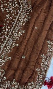 Último diseñador indio de Bollywood, Sari étnico, tradicional, exclusivo, elegante, para fiesta, ropa nupcial, Sari más elegante y hermosa para mujer - Product Image 2