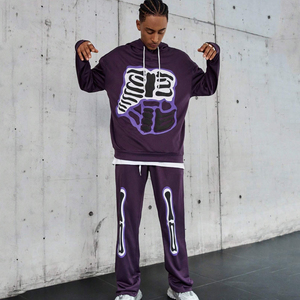 2025 bon fournisseur Durable Flexible produit vêtements d'extérieur Street Rush à capuche avec pantalon respirant confortable hommes survêtements - Product Image 4