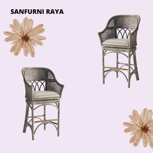 High Quality Hotel Furniture Modern Simple Restaurant Dining Chair with Comfortable <b>Cushion</b> High Leg Rattan <b>Stool</b> for Weddings - Product Image 2