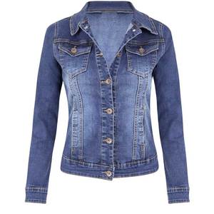 <b>Light</b> Weight Breathable Knitted Cotton <b>Women</b> Jeans <b>Jacket</b> Comfortable Street Wear - Product Image 2