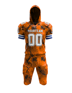 Maillot à manches courtes et pantalon intégré de football américain 7v7 en polyester spandex durable à impression personnalisée - Product Image 5