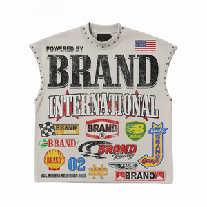 Top vente Streetwear débardeurs unisexe sans manches mode décontracté tenue d'été impression de Logo personnalisé approvisionnement direct de l'usine - Product Image 3