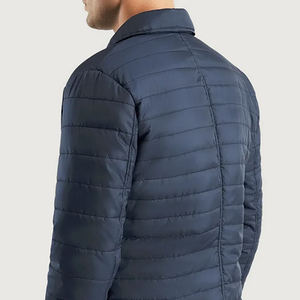 Chaqueta de Invierno Personalizada con Cuello Alto y Logotipo Frontal, Chaqueta Acolchada Cortavientos con Cierre de Cremallera, Ligera y Moderna para Hombre - Product Image 3