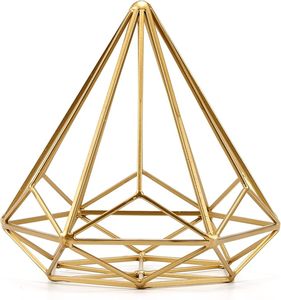 Boule de diamant Sharpe en fer doré élégant Décoration intérieure décorative géométrique pour étagères Tables dans les salons et les chambres à coucher - Product Image 1