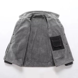 Chaqueta de Mezclilla de Cuero de Oveja Genuino para Hombre, Otoño, Color Sólido, Manga Larga, Cierre de Cremallera, Cuello Alto Informal, Cortavientos, Transpirable - Product Image 2