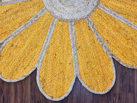 Tapis de jute jaune décoratif fait à la main motif abstrait tapis pour salon chambre salle à manger entrée porche extérieur