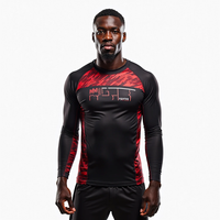 MMA Rash Guards Obtenez un style personnalisé Obtenez du matériel sublimé personnalisé Vente en gros Vêtements d'entraînement sportif de combat pour les séances d'entraînement