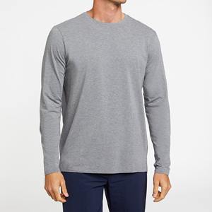 Camisetas de Manga Larga para Hombre, Corte Regular, Color Sólido, 100% Algodón, Casuales, Transpirables, Otoño Invierno, Amarillo, 2026 - Product Image 2