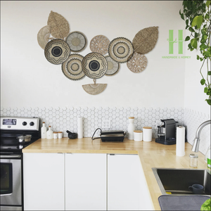 Boho Wall Hanging Decor <b>Clock</b> Wall Decor Woven Wall Hanging Baskets Variety of Shapes OEM in Vietnam Factory - Product Image 2
