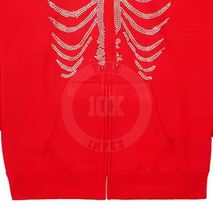 Winter Weat Warm Material Rhinestone Hoodie High Street New Article To Wear Cotton Blended Rhinestone Hoodies - Product Image 5