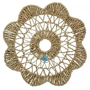 Decorative Flower Seagrass Boho Wicker Table Decor Woven <b>Placemat</b> <b>Round</b> Natural Table Mats in Vietnam - Product Image 1
