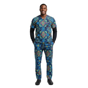 Mens UltraComfort Scrub Set Customization Durable Stretch V Neck Top and Pants Medical Clinic Hospital Uniform Bulk Wholesale - Product Image 4