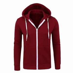 Sudadera con Capucha de Felpa de Algodón para Hombre, Diseño Urbano Ajustado con Cremallera, Sudadera de Invierno con Estampado en Relieve, Ropa Lisa Teñida - Product Image 3