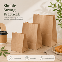 Bolsa de Papel Kraft Ecológica, Orgánica, para Regalos, Clásica, Profesional, de Grado Alimenticio, Certificada, Libre de BPA, No Tóxica, con Base Plana
