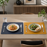 Tapis de table personnalisé en cuir synthétique écologique de 3 mm d'épaisseur, imperméable, résistant à la chaleur, facile à nettoyer, pour la maison, le restaurant, l'hôtel