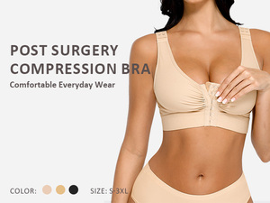 Hexin all'ingrosso regolabile Post chirurgia reggiseno di compressione snellente reggiseno chiusura anteriore triplo ganci Shapewear Push up reggiseno per le donne - Product Image 3