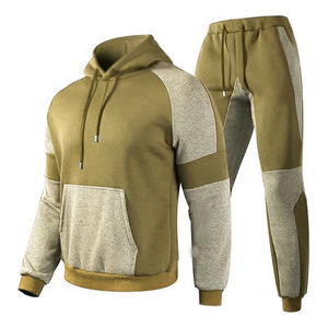 100% de algodón para hombre, Jersey deportivo con diseño de chándal, transpirable para primavera y otoño, conjunto de chándales de lana de algodón 100% para correr - Product Image 1