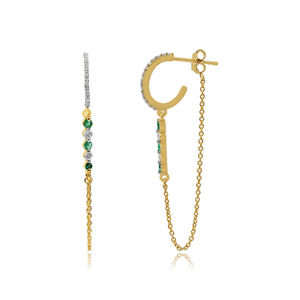 Women's Trendy Crystal <b>Bling</b> Gold Plated 925 Sterling Silver Drop <b>Earrings</b> Cute Style New Wedding Jewelry for Engagement Zircon - Product Image 1