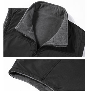 Gilets de pêche d'automne à fermeture éclair de taille personnalisée Manteaux de loisirs pour hommes amples Tops minces Vestes pour hommes Gilet pour hommes de grande taille - Product Image 5