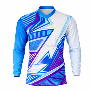 Jersey de Motocross con Malla Ventilada que Absorbe la Humedad, Top de Carreras MX con Estampado por Sublimación, Jersey de Motocross de Manga Larga con Logotipo Personalizado OEM - Product Image 2