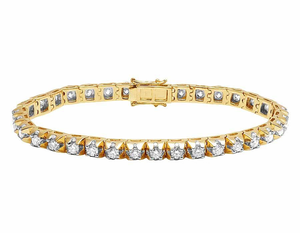 Bijoux mode personnalisés en diamant plaqué or jaune VVS Moissanite Bracelet de tennis en diamant pour femmes - Product Image 1