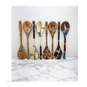 Style Long Resin Acacia <b>Wood</b> Serving spoon for kitchenware <b>cooking</b> spoon with resin handle <b>Utensils</b> - Product Image 2