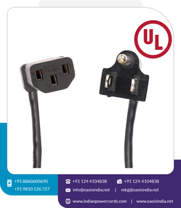 Câbles d'extension d'alimentation certifiés ISI US 5-15P C13, câble en PVC noir, 2,5 m/5 m/longueur personnalisable, électronique grand public, bureau, IEC - Product Image 5