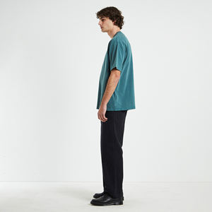 "T-shirt de fitness surdimensionné 100% coton personnalisé pour hommes 220GSM impression numérique à séchage rapide épaule tombante manches longues personnalisable" - Product Image 4