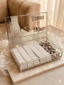 Recuerdos de Chocolate Personalizados para Boda con Caja de Acrílico y Etiquetas Plateadas para Invitados - Product Image 5