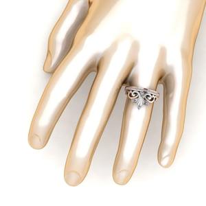 Anillo de compromiso estilo Ariel de plata 925 tono oro rosa diamante redondo hecho a mano moda de lujo para mujer a precio mayorista - Product Image 5