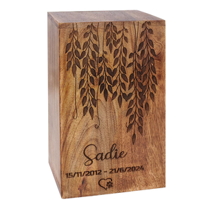 Personalized Wooden Urn <b>Box</b> for Human Ashes Cremation Urn Custom Engraved <b>Memorial</b> Urn for Adults & Pets - Product Image 3